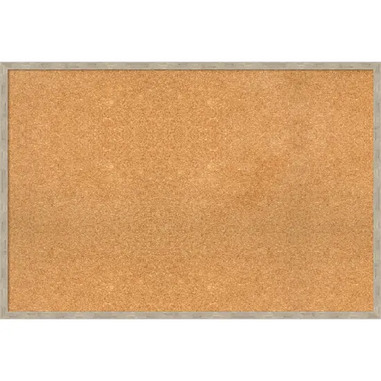 Imprint Wood Framed Corkboard, Natural Cork Imprint Light Pewter {1}