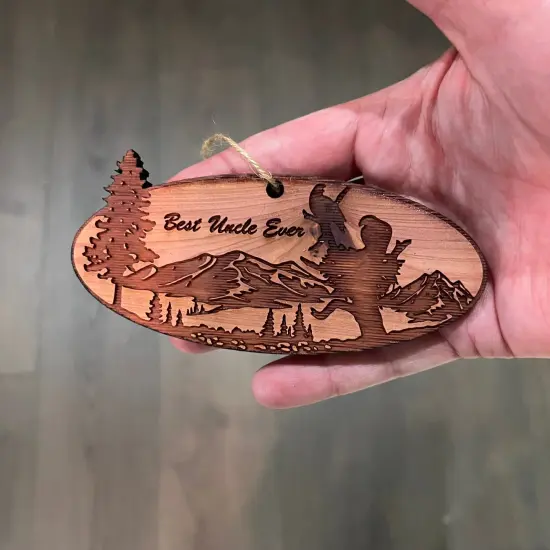 Best Uncle Ever Eagle Nest - Cedar Ornament {4}