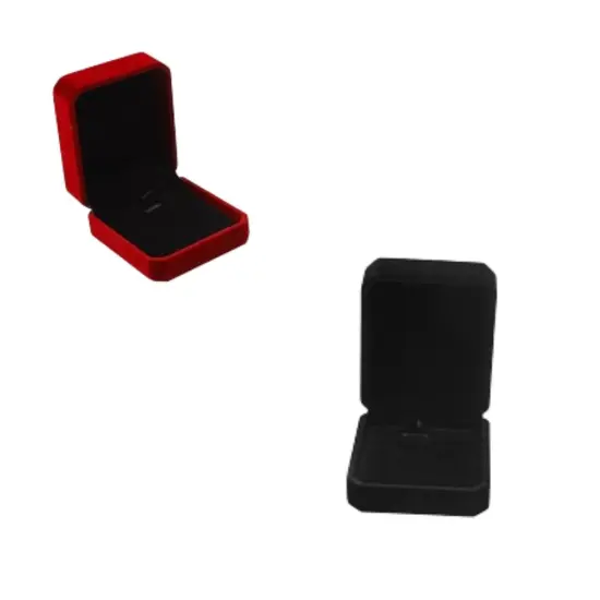 High-Quality Velvet Necklace Box Black {2}