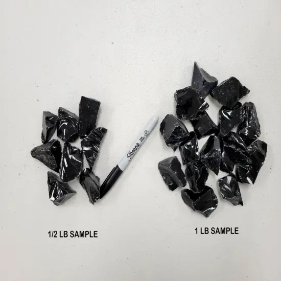 Black Obsidian Stone Chunks - Bulk Raw Crystals {4}
