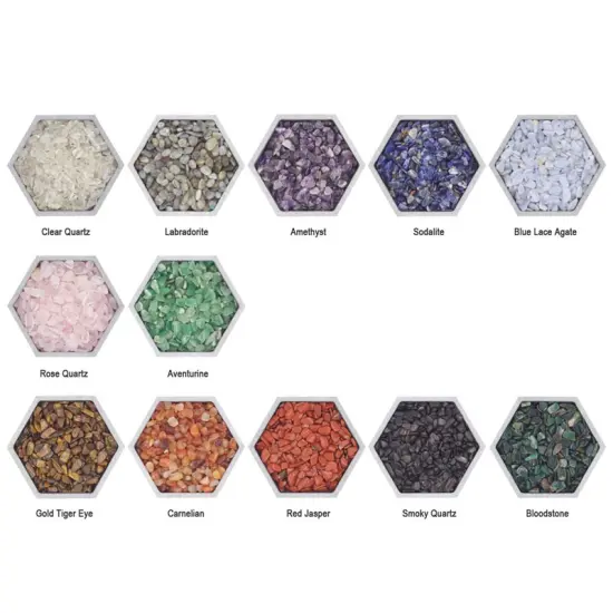 12 Chakra Crystal Chips Set - One ounce of each Crystal {2}