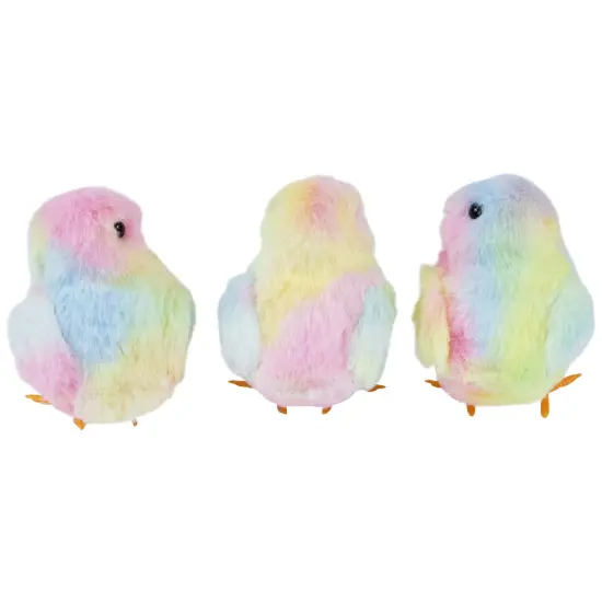 Northlight Plush Tie Dye Easter Chick Figurines - 4.25" - Set of 3 Multi {6}