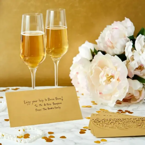 Gold Money Envelopes for Cash Gifts, Laser Cut Holders, 6.8x3.3 In, 36 Pack {2}