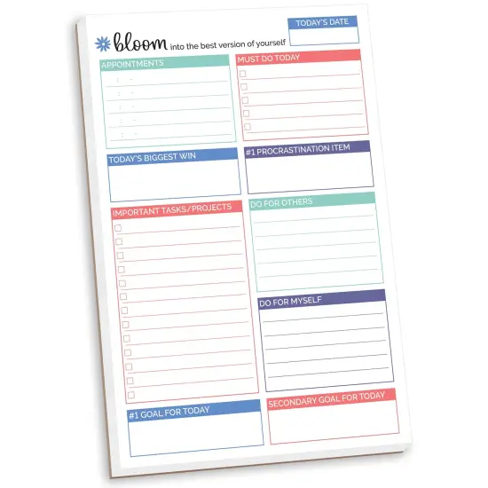 bloom daily planners Planning Pad, 6" x 9", Double Sided Planning Pad, Teal {1}