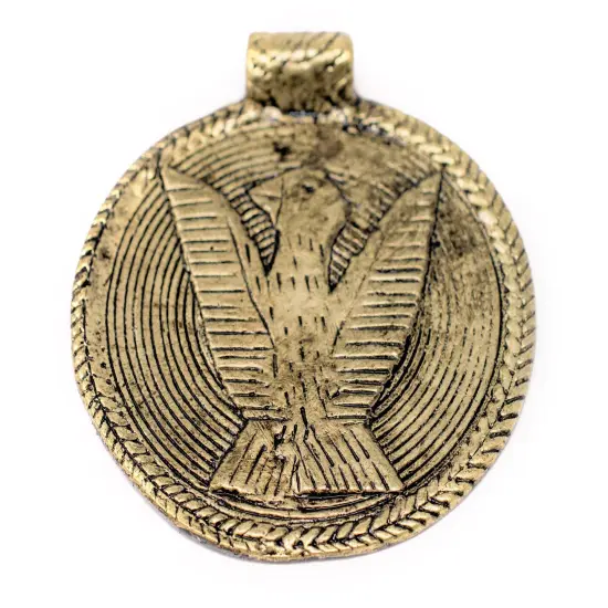 The Bead Chest Brass Bird Baule Bead Pendant (58x52mm): African Tribal Metal Pendant for DIY Jewelry and Necklace {5}