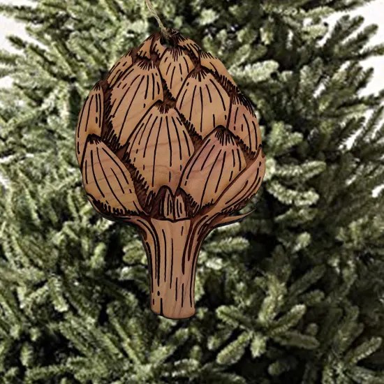 Artichoke - Cedar Ornament {2}
