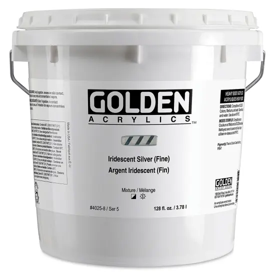 Golden Heavy Body Artist Acrylic - Iridescent Silver (Fine), 128 oz Jar {1}