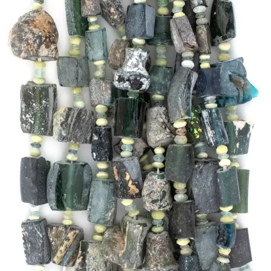 Dark Mixed Roman Glass Beads, Genuine Glass Found in Afghanistan, Matte Glass Beads for Jewelry Making, The Bead Chest {4}