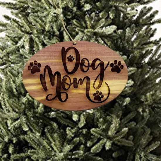 Dog mom - Cedar Ornament {6}