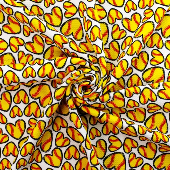 Softball Hearts Bullet Fabric {6}