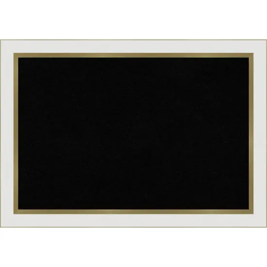 Eva Narrow Framed Corkboard, Black Cork Eva White Gold {1}