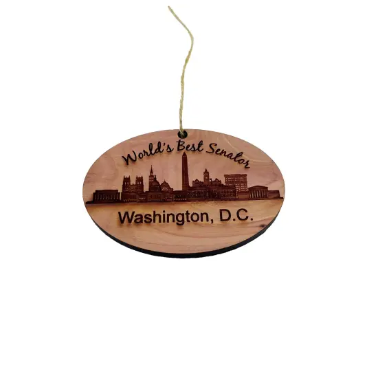 Worlds Best Senator Washington DC - Cedar Ornament {3}