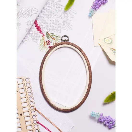 Oval Flexi Hoop Nurge 230-8 Woodgrain {1}