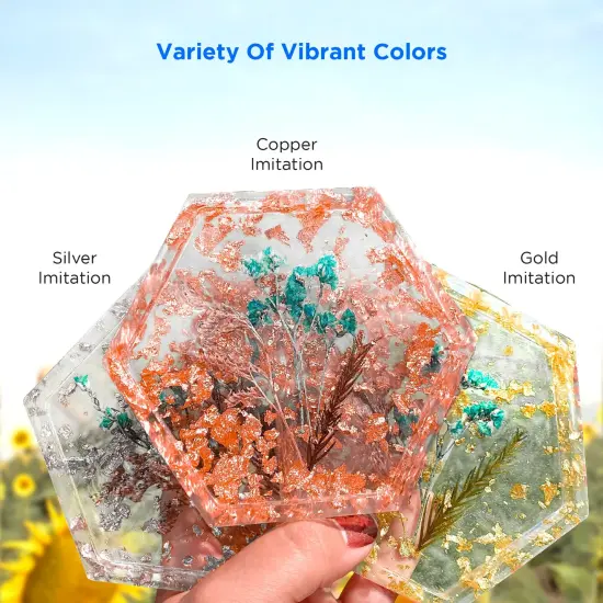 Metallic Foil Flakes - 3 Bottles (Gold, Copper, and Silver) 5g/0.17 oz Each {3}