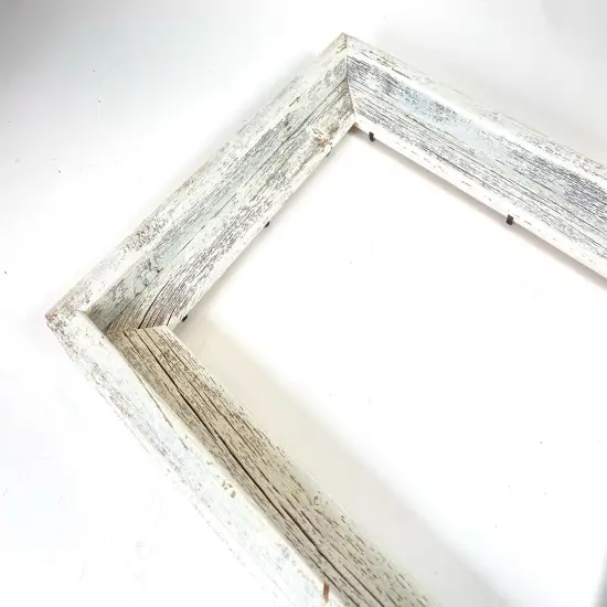 Rustic Farmhouse Signature Series Tabletop Reclaimed Wood Picture Frame White {2}