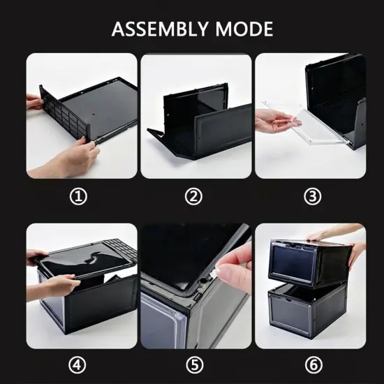 12Pcs Men Sneaker Shoes Box Large Plastic Magnetic Shoe Rack Storage Organizers {4}