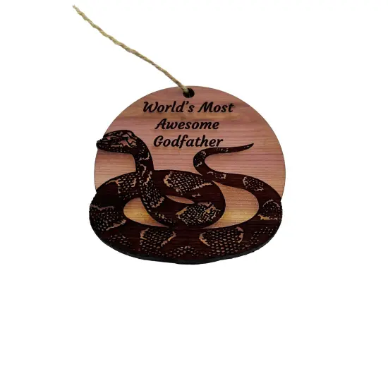 Worlds Most Awesome Godfather Snake - Cedar Ornament {3}