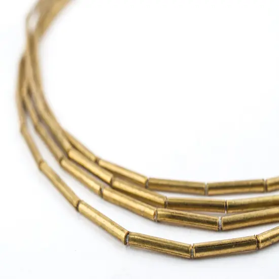 The Bead Chest Brass 1.5mm Tube Beads, Full Strand of Quality Metal Spacers for DIY Jewelry Design {1}