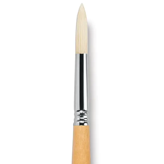 Escoda Clasico Chungking White Bristle Brush - Round, Long Handle, Size 14 {1}