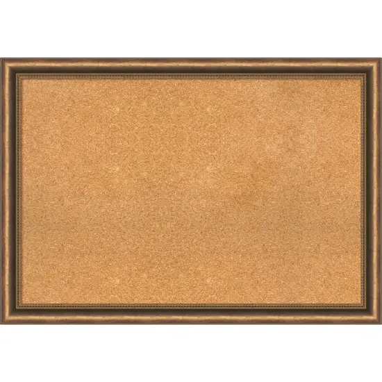 Manhattan Bronze Narrow Wood Framed Corkboard, Natural Cork {1}