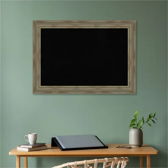 Alexandria Wood Framed Corkboard, Black Cork Greywash {5}