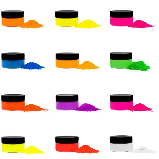 Rolio Fluorescent Neon Powder - 10g 12 Colors Set {1}