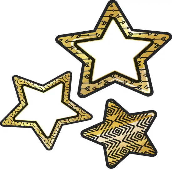 Carson Dellosa Sparkle and Shine 36-Piece Star Cutouts, Gold Foil Space Theme Bulletin Board Decorations for Labels, Cubbies, Locker Decorations, Posterboard, and Classroom Decor {1}