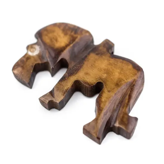 The Bead Chest African Lion Batik Bone Pendant 80mm Kenya Brown Large Hole Handmade {3}