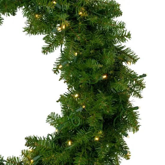 Northlight Pre-Lit Northern Pine Artificial Christmas Wreath - 36" - Warm White LED Lights Green {3}