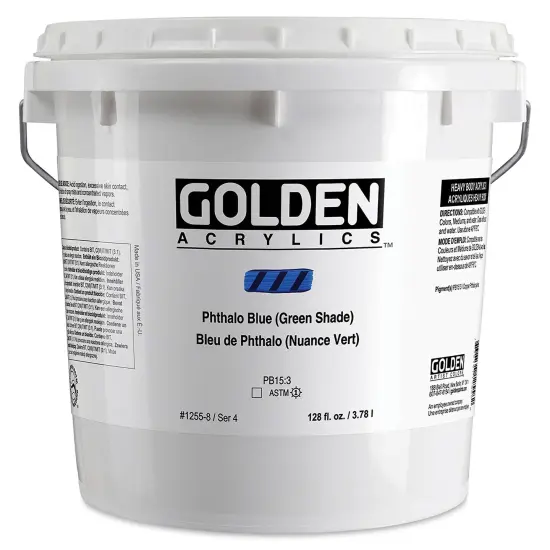 Golden Heavy Body Acrylic Paint - Phthalo Blue (Green Shade), 128 oz Jar {1}