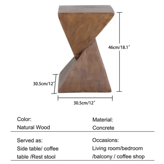 Modern Decorative Concrete Accent Table Heavy Duty Garden Patio Stool Side Table {2}