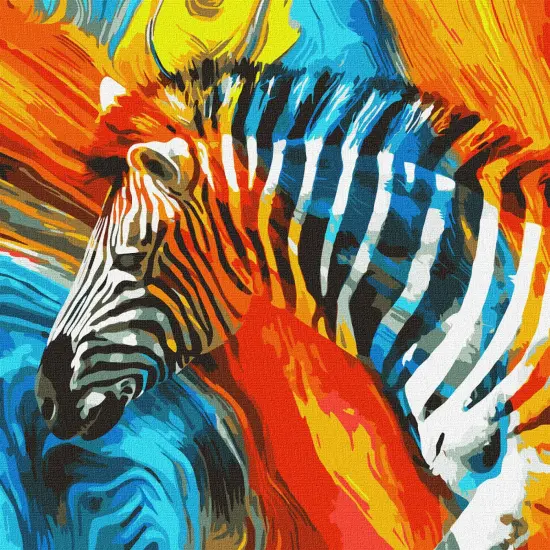 Painting by Numbers kit Colored zebra KHO4269 {2}