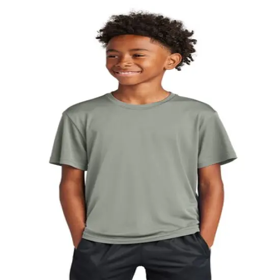 Sport-Tek&reg; Youth Crewneck Short Sleeve PosiCharge Competitor Tee Grey concrete {1}