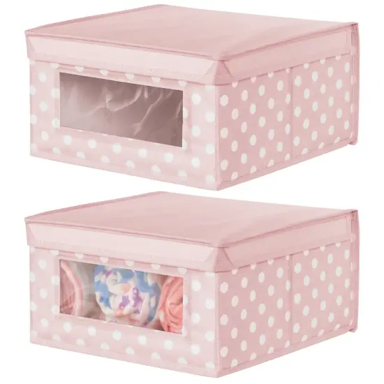 mDesign Medium Fabric Nursery Box with Lid/Window {1}