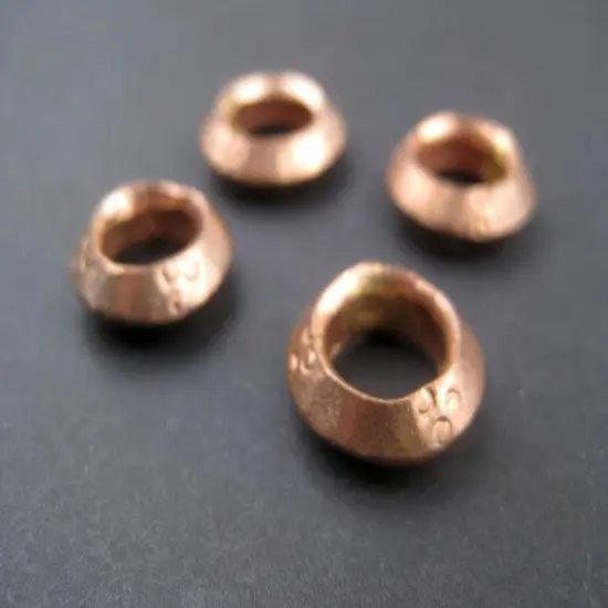 The Bead Chest Copper Ethiopian Wollo Rings (18mm) (Set of 4): Genuine Ethiopian Metal Ring Beads for DIY Jewelry {4}