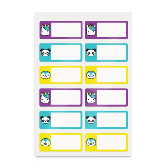 Avery&reg; No-Iron Fabric Name Labels, Cute Animal Preprinted Designs, Handwrite Only, 3/4" x 1-3/4", 24 Preprinted Labels (40770) {1}