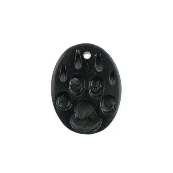 John Bead 1.25" Paw Natural Bone Pendants Dark Grey {2}