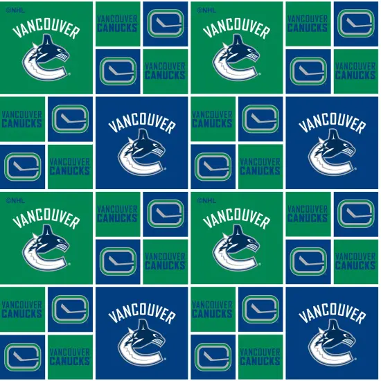 Sykel Enterprises NHL Team Cotton Fabric-Vancouver Canucks Geometric Cotton Quilting Fabric {1}