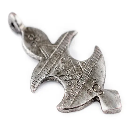The Bead Chest Mahbes Silver Moroccan Tuareg Pendant (27x54mm): North African Tribal Berber Moroccan Sahara Pendant for Jewelry {3}