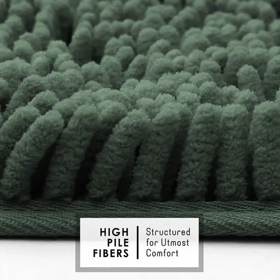 Hearth & Harbor Chenille Bath Mat Hunter Green {3}