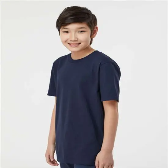 Tultex&reg; Youth Heavyweight Crewneck Jersey Short Sleeve T-Shirt Black {6}