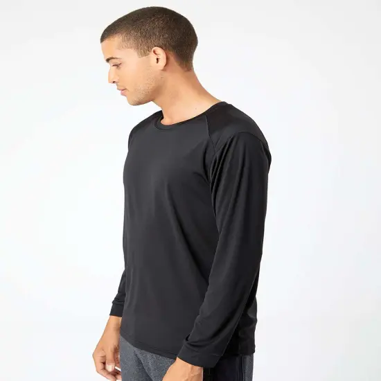 "Paragon&reg; Classic Fit Performance Crewneck Long Sleeve Tee Navy {3}