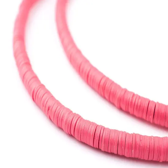 The Bead Chest African Vinyl Beads, Ghana Vulcanite Crafts Supplies for DIY Jewelry Making, Necklaces, Bracelets (5mm, Pink) {1}