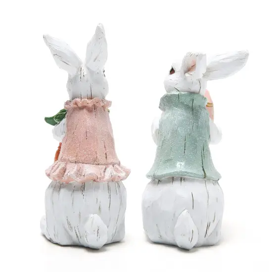 Hodao Easter Bunny Decorations Spring Home Decor Bunny Figurines(Easter White Rabbit 2pcs) {5}