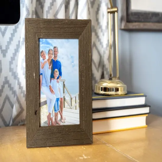 Rustic Farmhouse Standard 6 in. x 9 in. Tabletop Reclaimed Wood Picture Frame Brown {5}