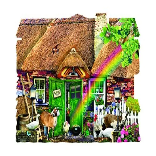 Sunsout Irish Cottage 1000 pc Special Shape Jigsaw Puzzle 90350 {1}