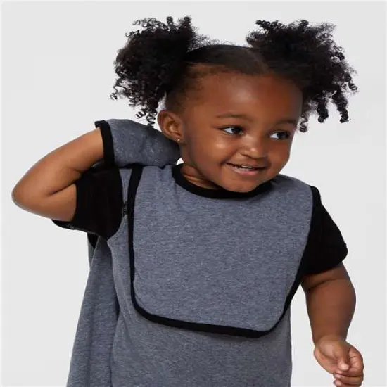 Rabbit Skins&reg; Infant Soft Contrast Trim Jersey Bib Granite black {1}