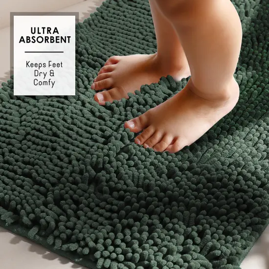 Hearth & Harbor Chenille Bath Mat Hunter Green {4}