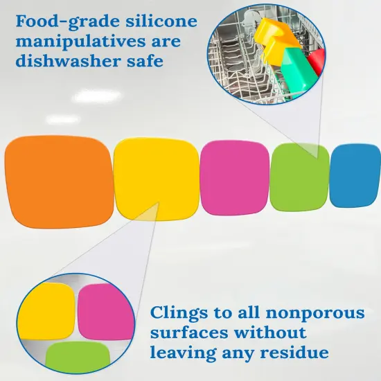 Carson Dellosa 30-Piece Dry Erase Blank Edu-Clings Set, 3.5" Colorful, Customizable Silicone Language Arts and Math Manipulatives for Mathematics and Phonics Games {4}