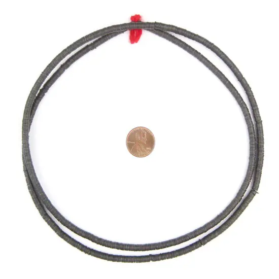 The Bead Chest African Vinyl Beads, Ghana Vulcanite Crafts Supplies for DIY Jewelry Making, Necklaces, Bracelets (4mm, Black) {2}